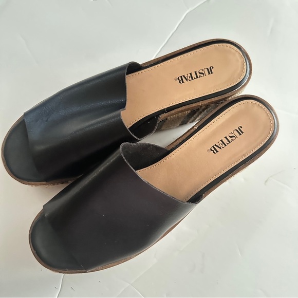 JustFab Black Platform Sandals – Woven Sole – Size 7.5 (RAEDELL) Pre-Owned - Picture 5 of 7